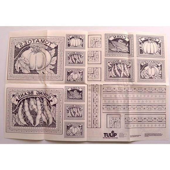 Tulip Iron On Transfers Lot 4 pks Big Easy Vegetables Fruit Rabbits Floral - Picture 4 of 12